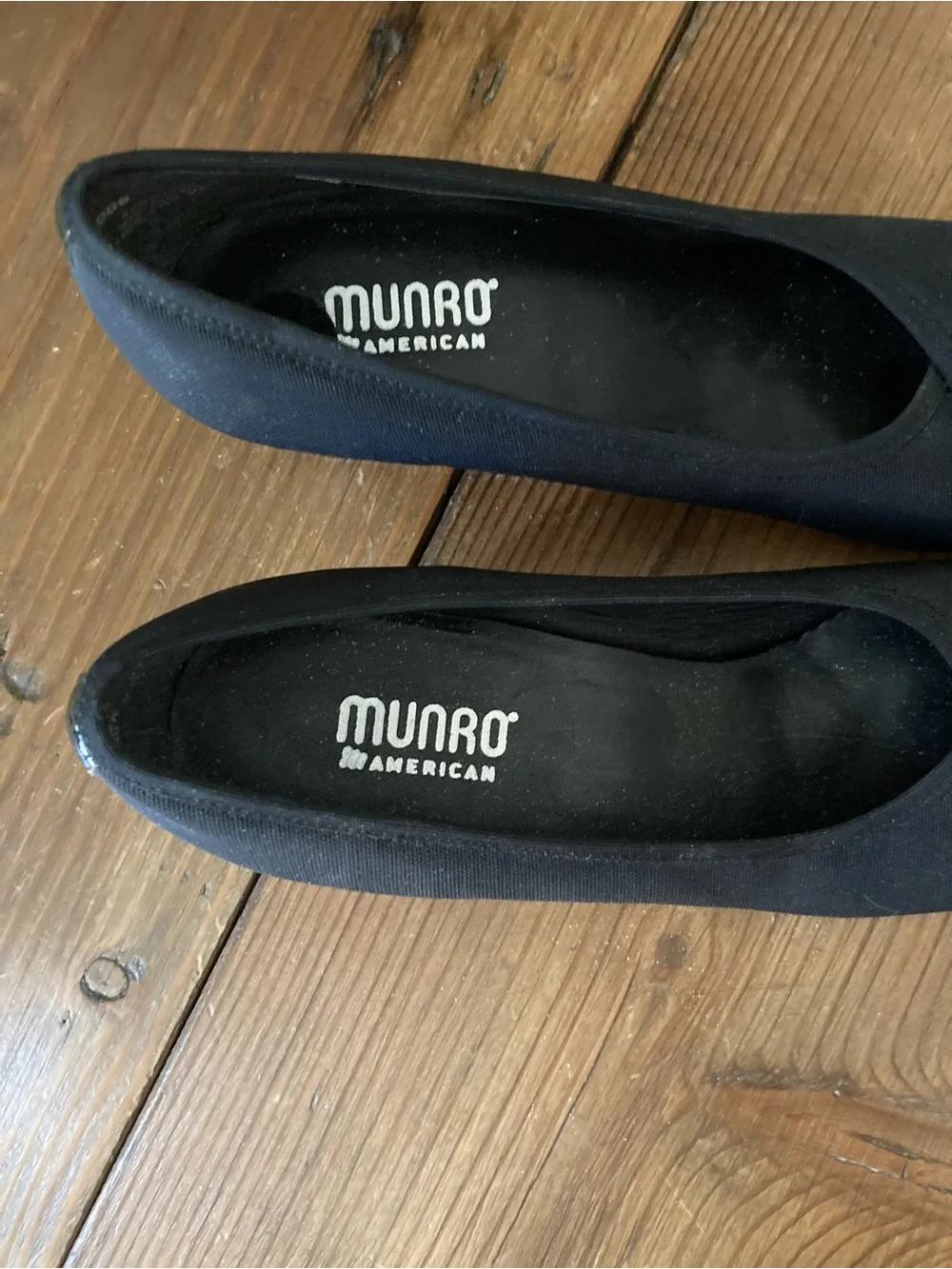 Munro Black Open-Toe Crossover Pumps